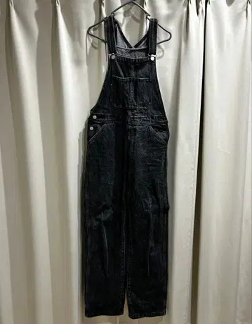 블랙 오버롤 F 사이즈