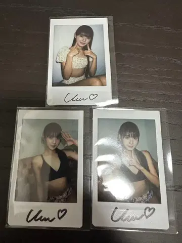 프레스티지 야카케 우미 친필 사인 폴라로이드 3장 세트