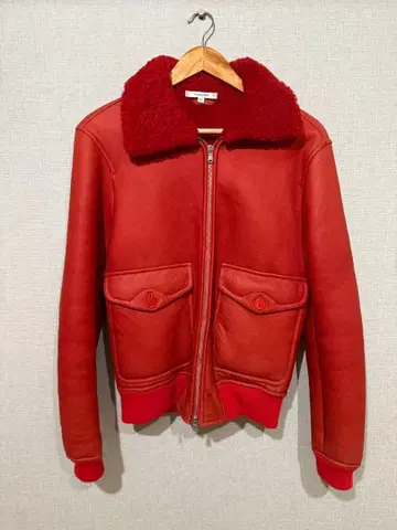 CARVEN 램 가죽 보아 자켓 44