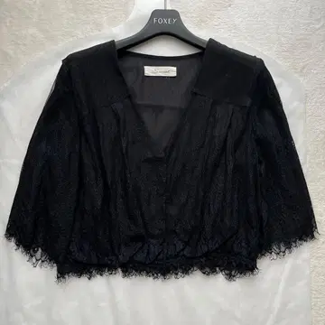 [새상품급] SNIDEL 스나이델 볼레로 가디건 레이스 블랙 M