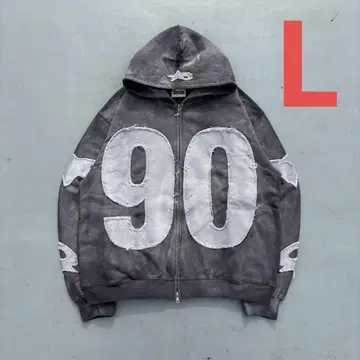 9090 Numbering With Star Logo Zip Hoodie