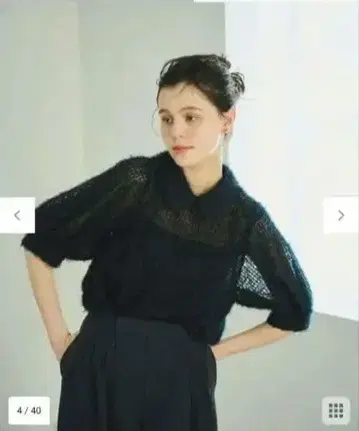 #Newans 휠라 퍼프 슬리브 블라우스 블랙