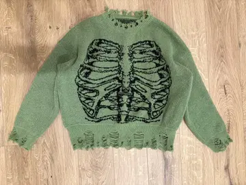 ROMWE Y2K 해골 그런지 데미지 니트 unknown 00's