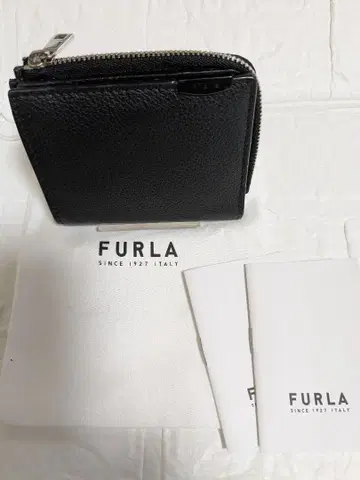 FURLA 훌라 접이식 지갑 컴팩트 L자 지퍼 주름 가죽