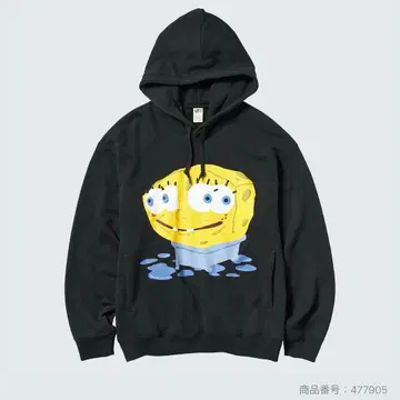 [택 포함 새상품] M 사이즈 유니클로 스펀지 밥 후드 맨투맨