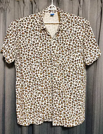 Goodon 레오파드 무늬 반팔 셔츠 XL