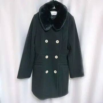 미셸 마카롱 미착용 새상품 옷깃 퍼 코트 블랙