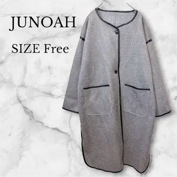 주노아 파이핑 코트 그레이 내추럴 K-스타일 심플 무지 고급