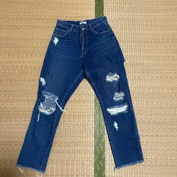 EVRIS 데미지 가공 하이웨스트 데님