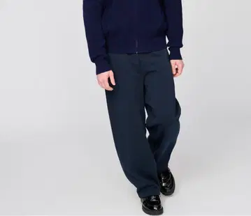 유니클로c 맨투맨 와이드 팬츠 M 네이비