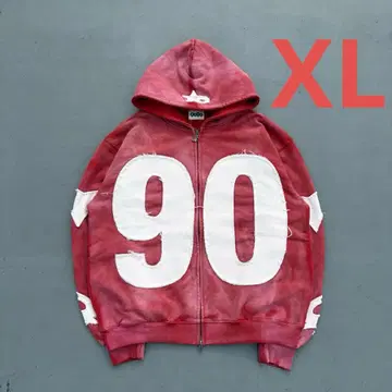 9090 Numbering With Star Logo Zip Hoodie