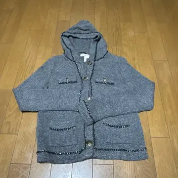 BCBG GENERATION 후드 부착 가디건 XS 그레이