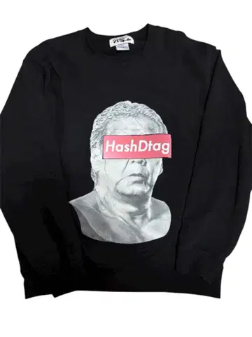 [ 구제 의류 ] 쵸슈 리키 해시태그 후드 맨투맨 블랙 M