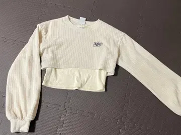 X-girl SLANTED OVAL LOGO 2P LAYERED TOP