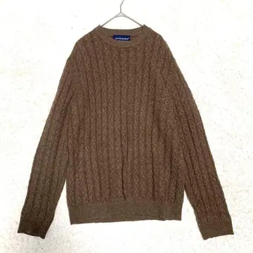 DAVIS & SQUIRE 캐시미어 100% 케이블 짜임 스웨터 브라운