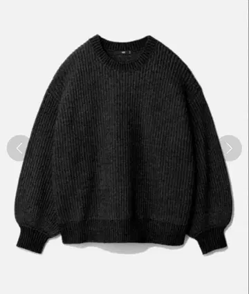 HARE 실키 터치 아제 니트 풀오버 블랙 S