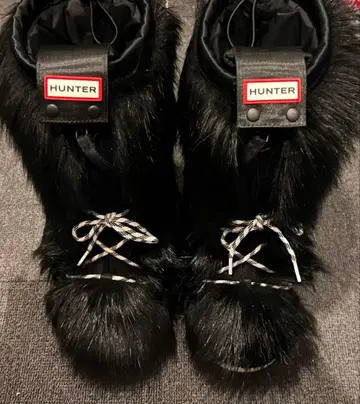 HUNTER 퍼 부츠