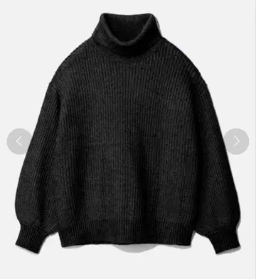 HARE 실키 터치 아제 니트 터틀 니트 블랙 S