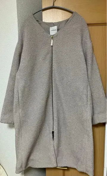 LEPSIM 노카라 보아 코트 그레이지 롱 기장 L 사이즈