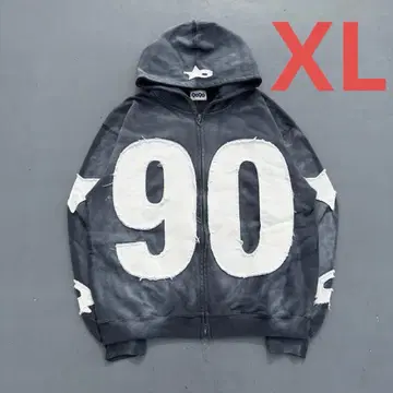 9090 Numbering With Star Logo Zip Hoodie