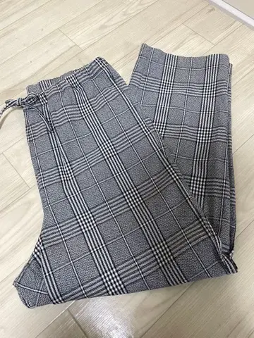 스노우피크 체크 무늬 와이드 팬츠 L