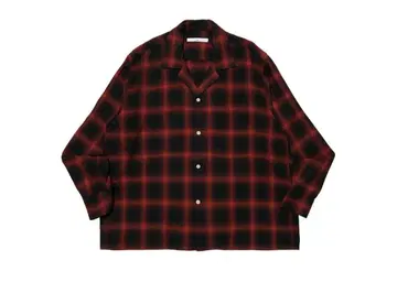RILY 옴브레 체크 셔츠 레드 이마이치 류지
