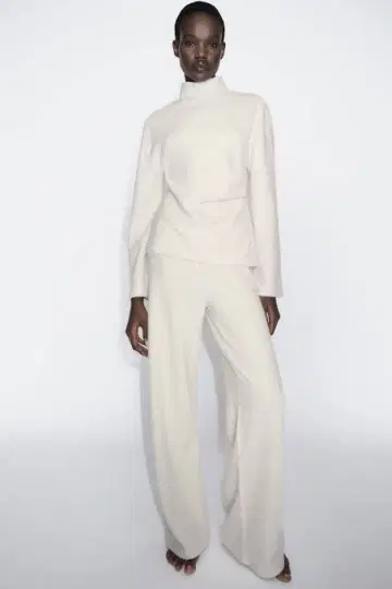 Zara 잡지 게재 택 포함 터틀넥 팬츠 와이드 셋업