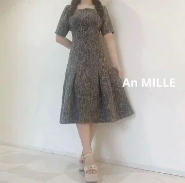 Anmille 트위드 턱 레이디 op 블랙