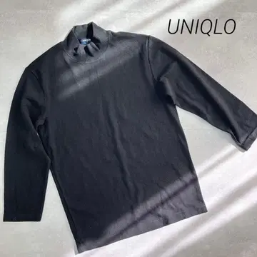 유니클로 트레이닝복 리브 하이넥 긴팔 상의 블랙 심플