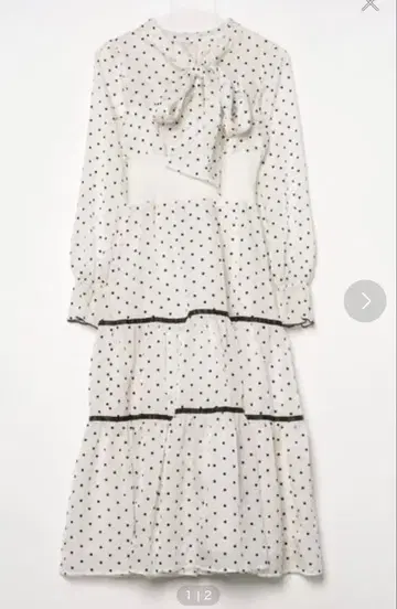 전후 2WAY 리본 도트 티어드 원피스 머큐리 듀오