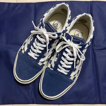 VANS 7.5 블루 화이트 체크