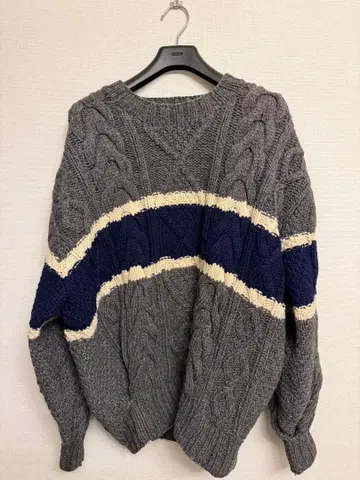 Y's for men 케이블 니트 스웨터 그레이