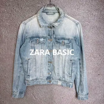 ZARA BASIC 데님 자켓 G 라이트 워시 데미지 가공
