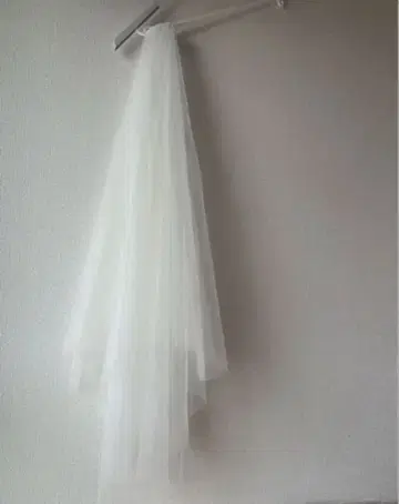 화이트 튤 2단 웨딩 베일
