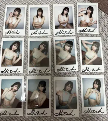 프레스티지 타키모토 시즈하 친필 사인 폴라로이드 12장 세트