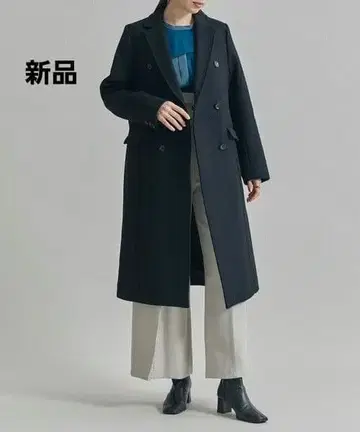 새상품 네오 캐시미어 혼방 레일 박스 코트 보온/발수/정전기 방지