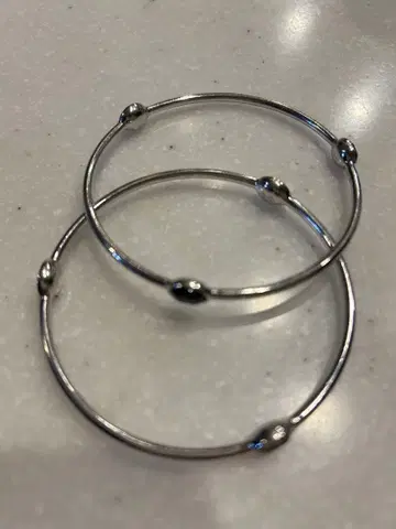 Swarovski 실버 뱅글 팔찌