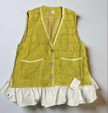 택 포함 새상품 Re.Verofonna 트위드 베스트 레이어드풍