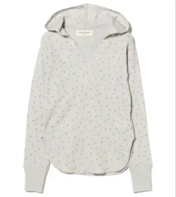 BEAMS 꽃무늬 후드 부착 긴팔 T셔츠 그레이