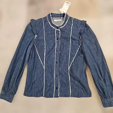 MOUSSY 프린지 블루 긴팔 셔츠 사이즈 1