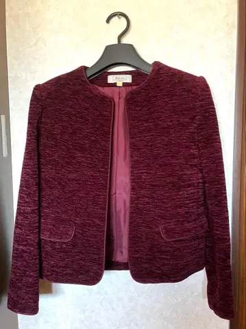 레나운 노카라 자켓 크림슨 컬러 7호