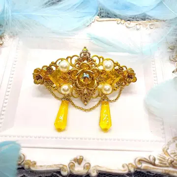 [ 핸드메이드 ] 프린세스 머리핀 옐로우 컬러