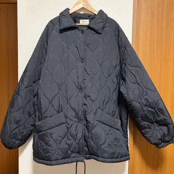 MYMODO 블랙 퀼팅 코트 보아 아우터