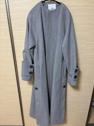 UN3D. 노카라 커프스 코트 그레이 사이즈 36