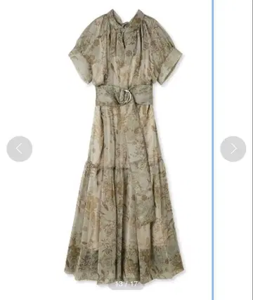 SNIDEL 플로럴 리본 맥시 드레스