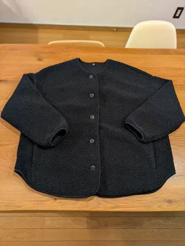 보아 플리스 릴랙스 가디건 블랙 유니클로 3XL