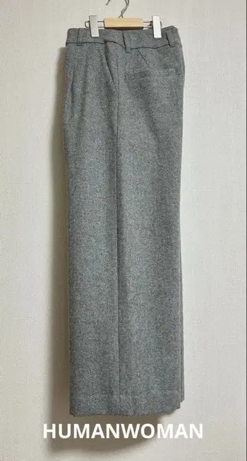 HUMANWOMAN 휴먼 우먼 와이드 팬츠 그레이 헤링본