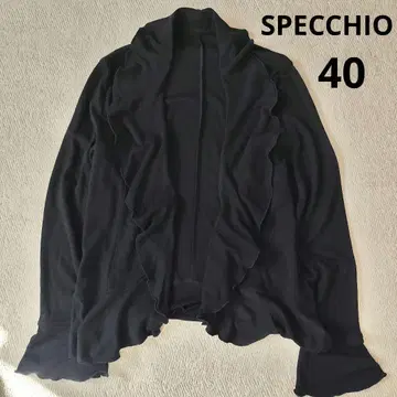 SPECCHIO 스페치오 프릴 가디건 볼레로 40 블랙