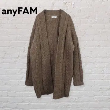 anyFAM 케이블 짜임 니트 가디건 F 브라운 계열