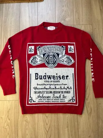 70s Budweiser 버드와이저 총 패턴 니트 스웨터 XL